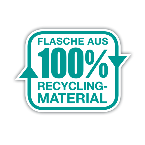 Flasche aus 100% Recycling-Material