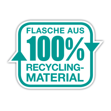 Flasche aus 100% Recycling-Material