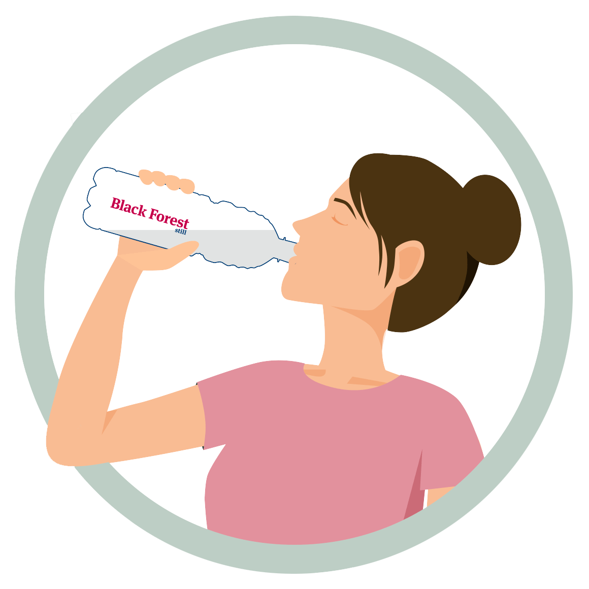 Frau trinkt aus PET-Flasche