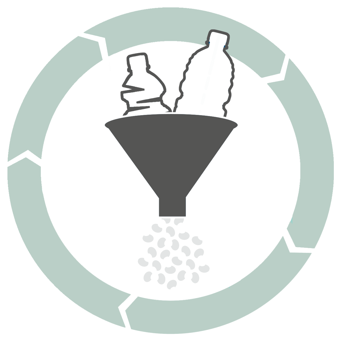 Gebrauchte PET-Flaschen werden zu Granulat