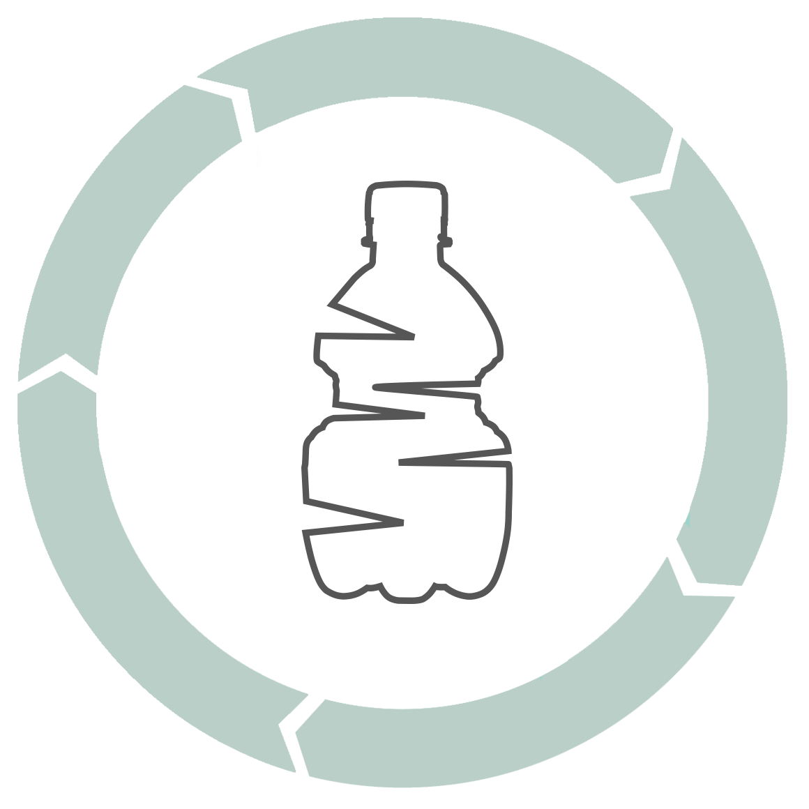 PET-Flasche wird zusammengepresst