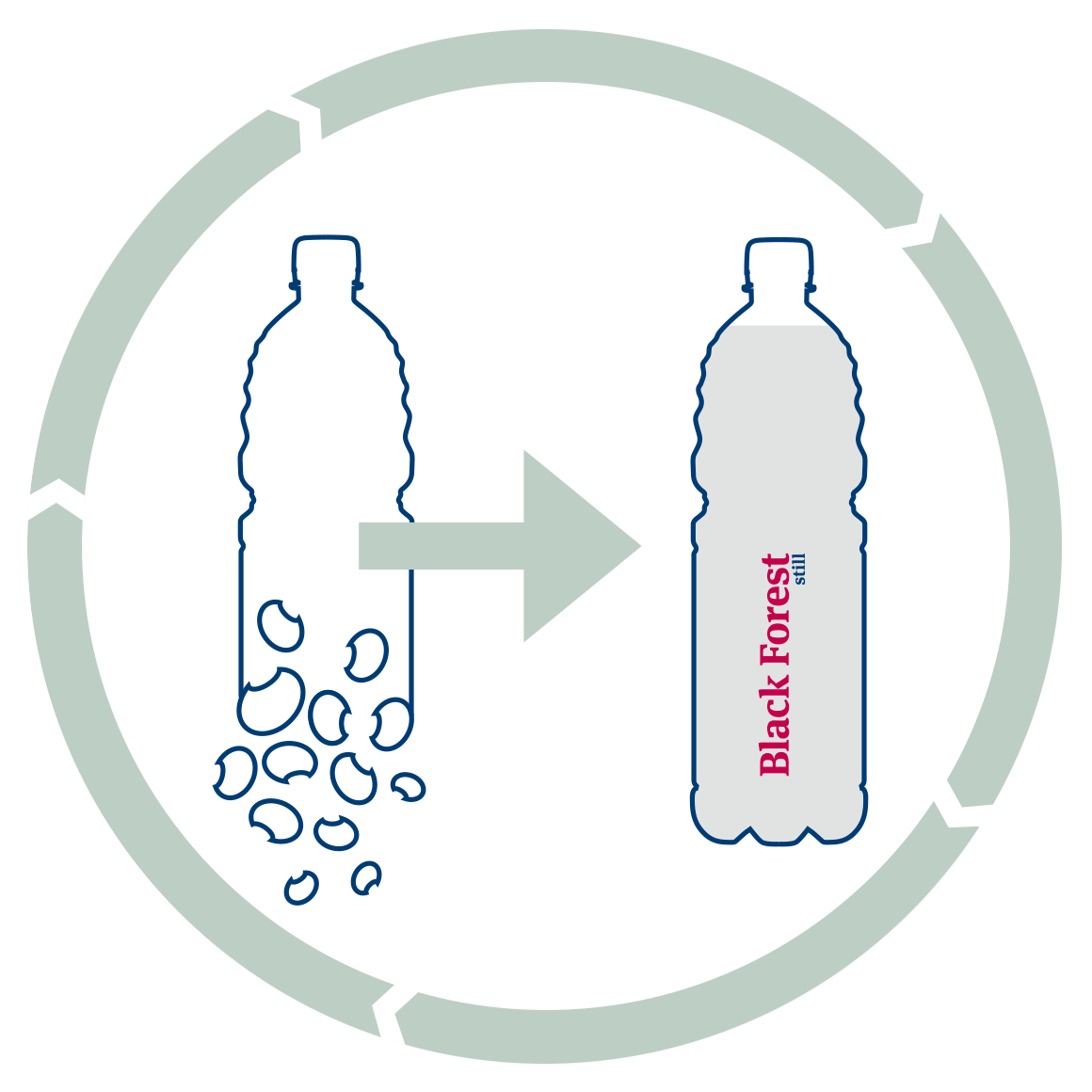 Gebrauchte PET-Flaschen werden zu neuen PET-Flaschen